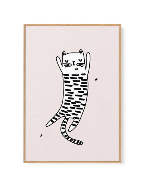 Kitty Kat I | Pink | Framed Canvas-CANVAS-You can shop wall art online with Olive et Oriel for everything from abstract art to fun kids wall art. Our beautiful modern art prints and canvas art are available from large canvas prints to wall art paintings and our proudly Australian artwork collection offers only the highest quality framed large wall art and canvas art Australia - You can buy fashion photography prints or Hampton print posters and paintings on canvas from Olive et Oriel and have th