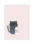 Kitty Kat II | Pink Art Print-PRINT-Olive et Oriel-Olive et Oriel-A5 | 5.8" x 8.3" | 14.8 x 21cm-White-With White Border-Buy-Australian-Art-Prints-Online-with-Olive-et-Oriel-Your-Artwork-Specialists-Austrailia-Decorate-With-Coastal-Photo-Wall-Art-Prints-From-Our-Beach-House-Artwork-Collection-Fine-Poster-and-Framed-Artwork