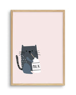 Kitty Kat II | Pink Art Print-PRINT-Olive et Oriel-Olive et Oriel-A5 | 5.8" x 8.3" | 14.8 x 21cm-Oak-With White Border-Buy-Australian-Art-Prints-Online-with-Olive-et-Oriel-Your-Artwork-Specialists-Austrailia-Decorate-With-Coastal-Photo-Wall-Art-Prints-From-Our-Beach-House-Artwork-Collection-Fine-Poster-and-Framed-Artwork