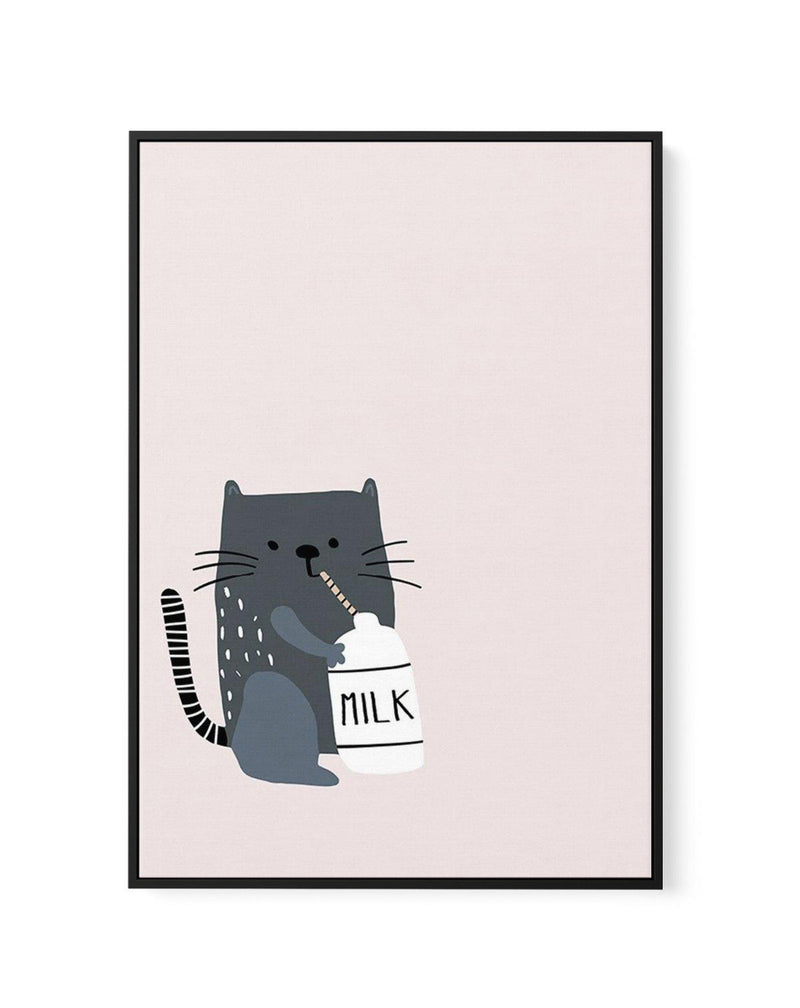 Kitty Kat II | Pink | Framed Canvas-CANVAS-You can shop wall art online with Olive et Oriel for everything from abstract art to fun kids wall art. Our beautiful modern art prints and canvas art are available from large canvas prints to wall art paintings and our proudly Australian artwork collection offers only the highest quality framed large wall art and canvas art Australia - You can buy fashion photography prints or Hampton print posters and paintings on canvas from Olive et Oriel and have t