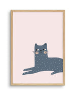 Kitty Kat III | Pink Art Print-PRINT-Olive et Oriel-Olive et Oriel-A5 | 5.8" x 8.3" | 14.8 x 21cm-Oak-With White Border-Buy-Australian-Art-Prints-Online-with-Olive-et-Oriel-Your-Artwork-Specialists-Austrailia-Decorate-With-Coastal-Photo-Wall-Art-Prints-From-Our-Beach-House-Artwork-Collection-Fine-Poster-and-Framed-Artwork