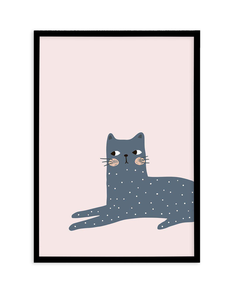 Kitty Kat III | Pink Art Print-PRINT-Olive et Oriel-Olive et Oriel-A5 | 5.8" x 8.3" | 14.8 x 21cm-Black-With White Border-Buy-Australian-Art-Prints-Online-with-Olive-et-Oriel-Your-Artwork-Specialists-Austrailia-Decorate-With-Coastal-Photo-Wall-Art-Prints-From-Our-Beach-House-Artwork-Collection-Fine-Poster-and-Framed-Artwork