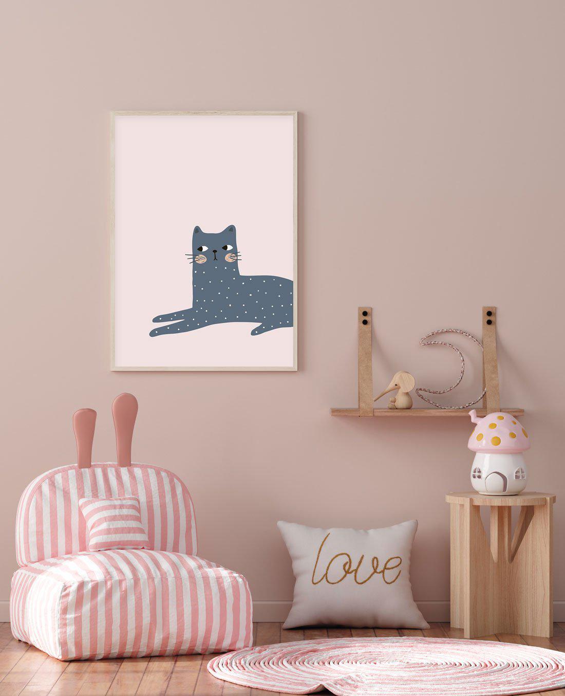 Kitty Kat III | Pink Art Print-PRINT-Olive et Oriel-Olive et Oriel-Buy-Australian-Art-Prints-Online-with-Olive-et-Oriel-Your-Artwork-Specialists-Austrailia-Decorate-With-Coastal-Photo-Wall-Art-Prints-From-Our-Beach-House-Artwork-Collection-Fine-Poster-and-Framed-Artwork