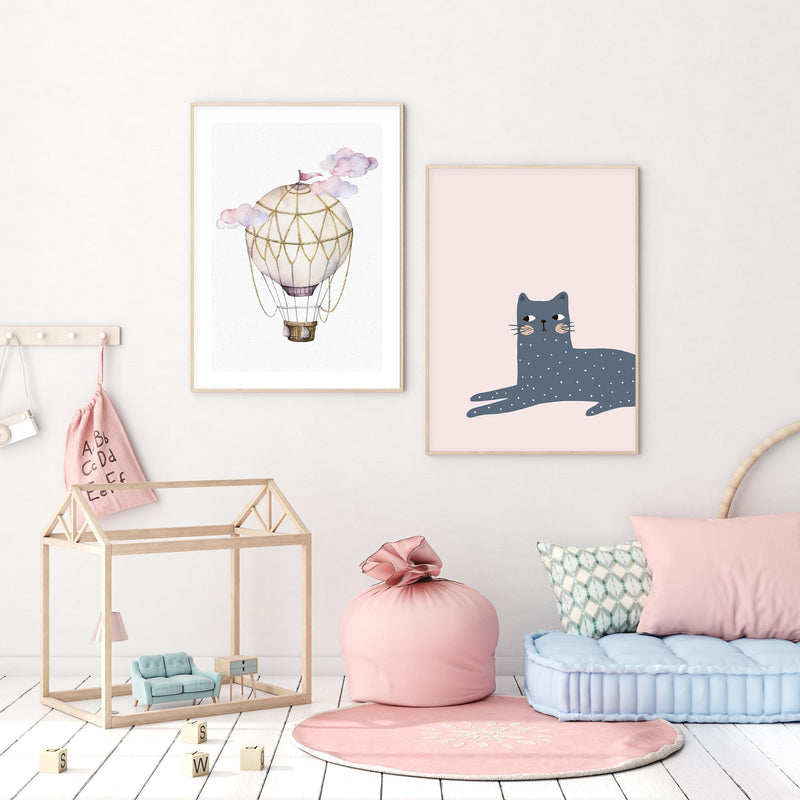Kitty Kat III | Pink Art Print-PRINT-Olive et Oriel-Olive et Oriel-Buy-Australian-Art-Prints-Online-with-Olive-et-Oriel-Your-Artwork-Specialists-Austrailia-Decorate-With-Coastal-Photo-Wall-Art-Prints-From-Our-Beach-House-Artwork-Collection-Fine-Poster-and-Framed-Artwork