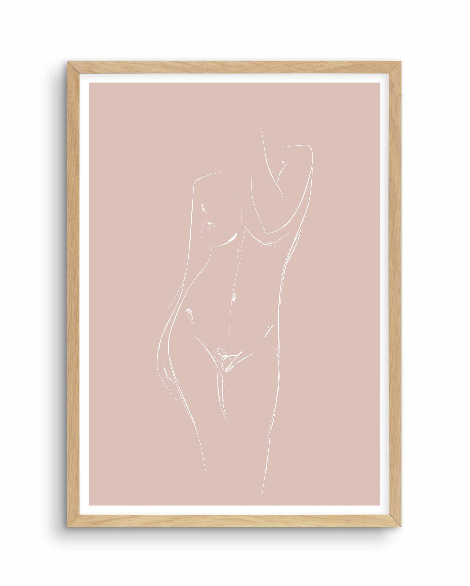 La Nu | 3 Colour Options Art Print-PRINT-Olive et Oriel-Olive et Oriel-A5 | 5.8" x 8.3" | 14.8 x 21cm-Oak-With White Border-Buy-Australian-Art-Prints-Online-with-Olive-et-Oriel-Your-Artwork-Specialists-Austrailia-Decorate-With-Coastal-Photo-Wall-Art-Prints-From-Our-Beach-House-Artwork-Collection-Fine-Poster-and-Framed-Artwork