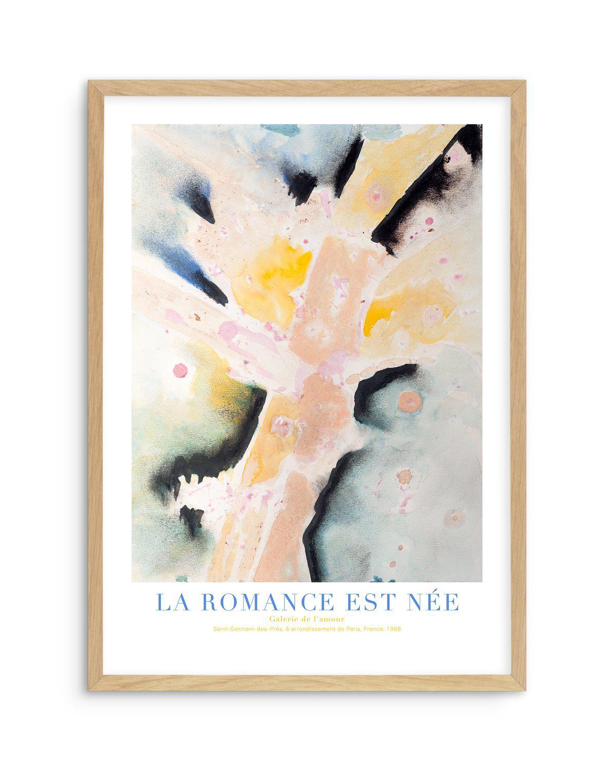 La Romance Est Nee Art Print-PRINT-Olive et Oriel-Olive et Oriel-A5 | 5.8" x 8.3" | 14.8 x 21cm-Oak-With White Border-Buy-Australian-Art-Prints-Online-with-Olive-et-Oriel-Your-Artwork-Specialists-Austrailia-Decorate-With-Coastal-Photo-Wall-Art-Prints-From-Our-Beach-House-Artwork-Collection-Fine-Poster-and-Framed-Artwork