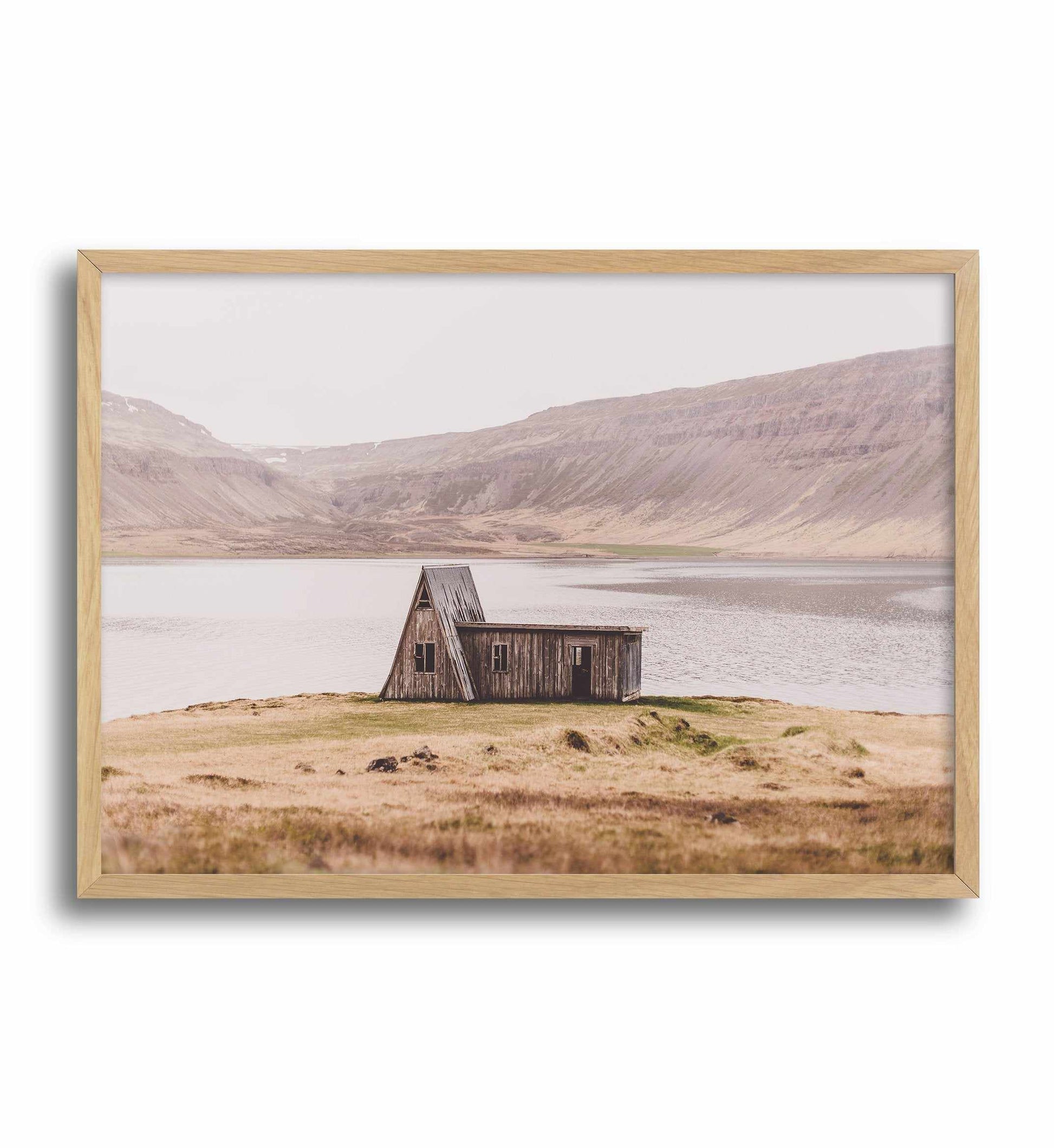 Lake Shack | LS Art Print-PRINT-Olive et Oriel-Olive et Oriel-A5 | 5.8" x 8.3" | 14.8 x 21cm-Oak-With White Border-Buy-Australian-Art-Prints-Online-with-Olive-et-Oriel-Your-Artwork-Specialists-Austrailia-Decorate-With-Coastal-Photo-Wall-Art-Prints-From-Our-Beach-House-Artwork-Collection-Fine-Poster-and-Framed-Artwork