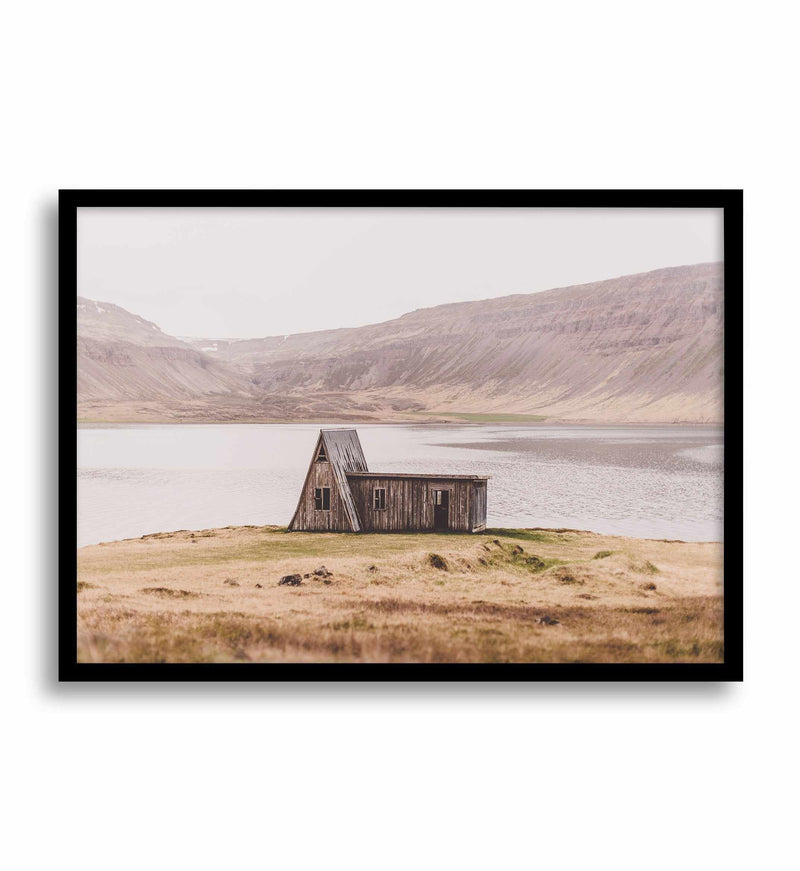 Lake Shack | LS Art Print-PRINT-Olive et Oriel-Olive et Oriel-A5 | 5.8" x 8.3" | 14.8 x 21cm-Black-With White Border-Buy-Australian-Art-Prints-Online-with-Olive-et-Oriel-Your-Artwork-Specialists-Austrailia-Decorate-With-Coastal-Photo-Wall-Art-Prints-From-Our-Beach-House-Artwork-Collection-Fine-Poster-and-Framed-Artwork