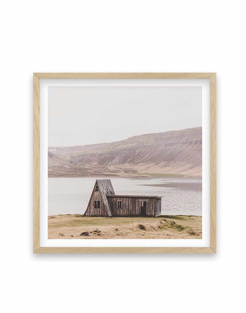 Lake Shack | SQ Art Print-PRINT-Olive et Oriel-Olive et Oriel-70x70 cm | 27.5" x 27.5"-Oak-With White Border-Buy-Australian-Art-Prints-Online-with-Olive-et-Oriel-Your-Artwork-Specialists-Austrailia-Decorate-With-Coastal-Photo-Wall-Art-Prints-From-Our-Beach-House-Artwork-Collection-Fine-Poster-and-Framed-Artwork