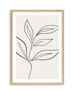 Leaf Line Art I Art Print-PRINT-Olive et Oriel-Olive et Oriel-A5 | 5.8" x 8.3" | 14.8 x 21cm-Oak-With White Border-Buy-Australian-Art-Prints-Online-with-Olive-et-Oriel-Your-Artwork-Specialists-Austrailia-Decorate-With-Coastal-Photo-Wall-Art-Prints-From-Our-Beach-House-Artwork-Collection-Fine-Poster-and-Framed-Artwork
