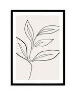 Leaf Line Art I Art Print-PRINT-Olive et Oriel-Olive et Oriel-A5 | 5.8" x 8.3" | 14.8 x 21cm-Black-With White Border-Buy-Australian-Art-Prints-Online-with-Olive-et-Oriel-Your-Artwork-Specialists-Austrailia-Decorate-With-Coastal-Photo-Wall-Art-Prints-From-Our-Beach-House-Artwork-Collection-Fine-Poster-and-Framed-Artwork