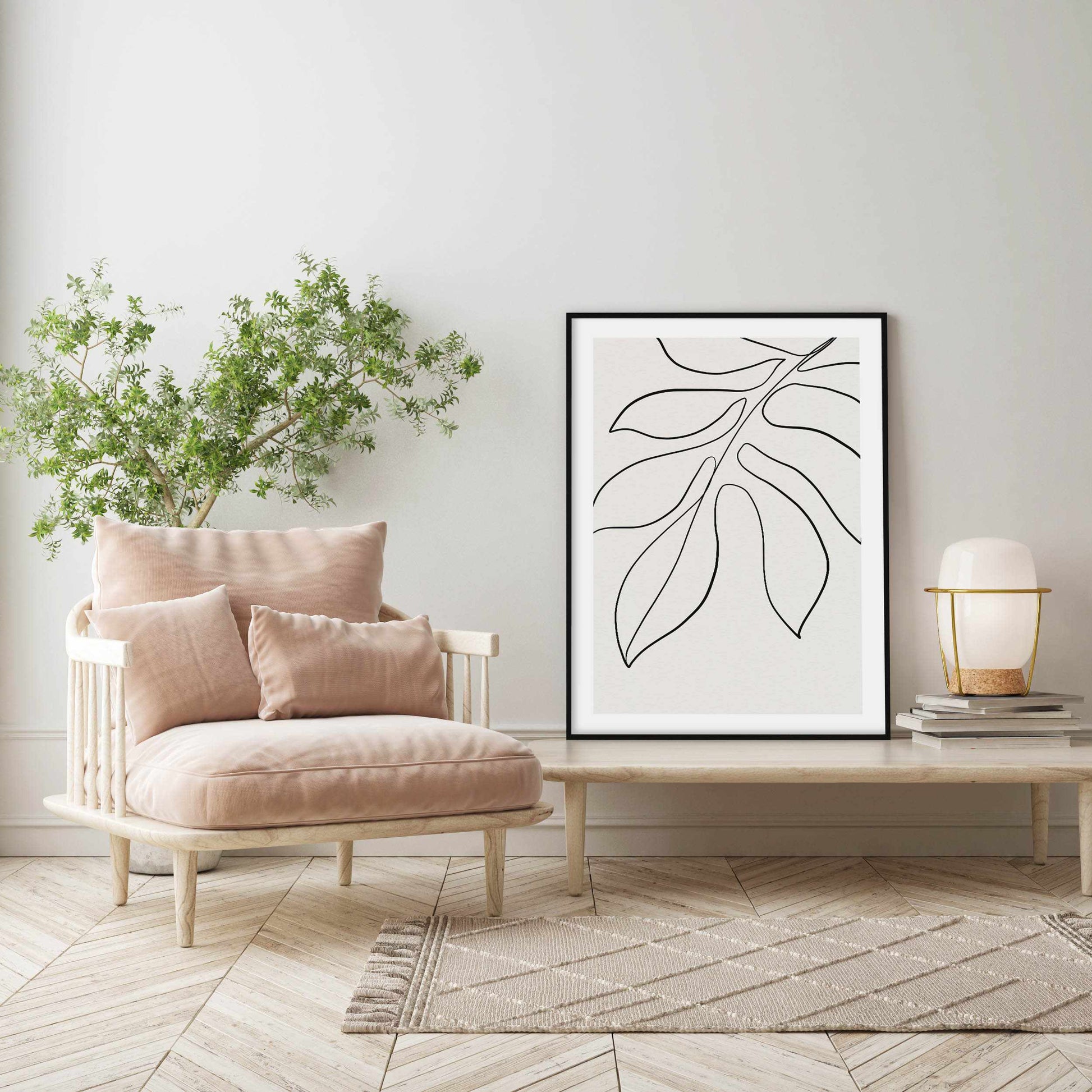 Leaf Line Art II Art Print-PRINT-Olive et Oriel-Olive et Oriel-Buy-Australian-Art-Prints-Online-with-Olive-et-Oriel-Your-Artwork-Specialists-Austrailia-Decorate-With-Coastal-Photo-Wall-Art-Prints-From-Our-Beach-House-Artwork-Collection-Fine-Poster-and-Framed-Artwork