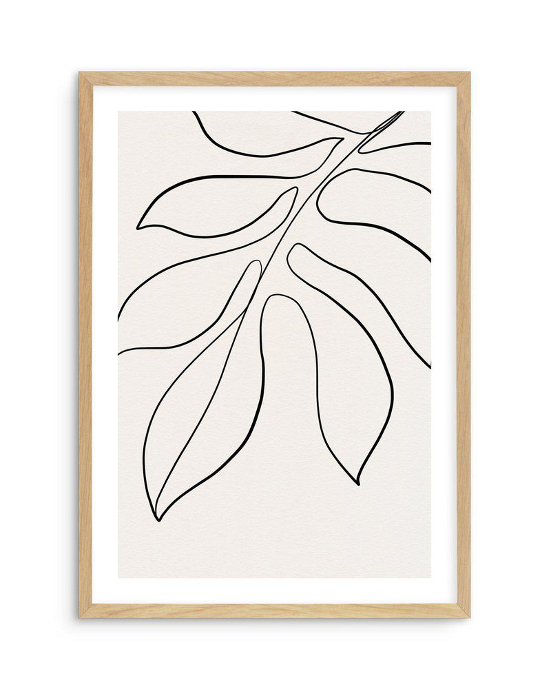 Leaf Line Art II Art Print-PRINT-Olive et Oriel-Olive et Oriel-A5 | 5.8" x 8.3" | 14.8 x 21cm-Oak-With White Border-Buy-Australian-Art-Prints-Online-with-Olive-et-Oriel-Your-Artwork-Specialists-Austrailia-Decorate-With-Coastal-Photo-Wall-Art-Prints-From-Our-Beach-House-Artwork-Collection-Fine-Poster-and-Framed-Artwork