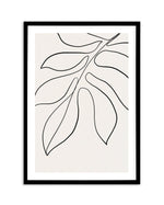 Leaf Line Art II Art Print-PRINT-Olive et Oriel-Olive et Oriel-A5 | 5.8" x 8.3" | 14.8 x 21cm-Black-With White Border-Buy-Australian-Art-Prints-Online-with-Olive-et-Oriel-Your-Artwork-Specialists-Austrailia-Decorate-With-Coastal-Photo-Wall-Art-Prints-From-Our-Beach-House-Artwork-Collection-Fine-Poster-and-Framed-Artwork