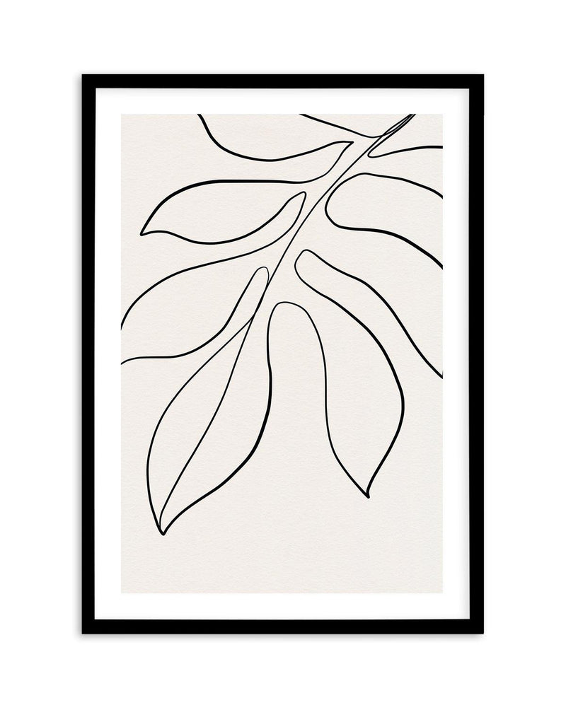 Leaf Line Art II Art Print-PRINT-Olive et Oriel-Olive et Oriel-A5 | 5.8" x 8.3" | 14.8 x 21cm-Black-With White Border-Buy-Australian-Art-Prints-Online-with-Olive-et-Oriel-Your-Artwork-Specialists-Austrailia-Decorate-With-Coastal-Photo-Wall-Art-Prints-From-Our-Beach-House-Artwork-Collection-Fine-Poster-and-Framed-Artwork