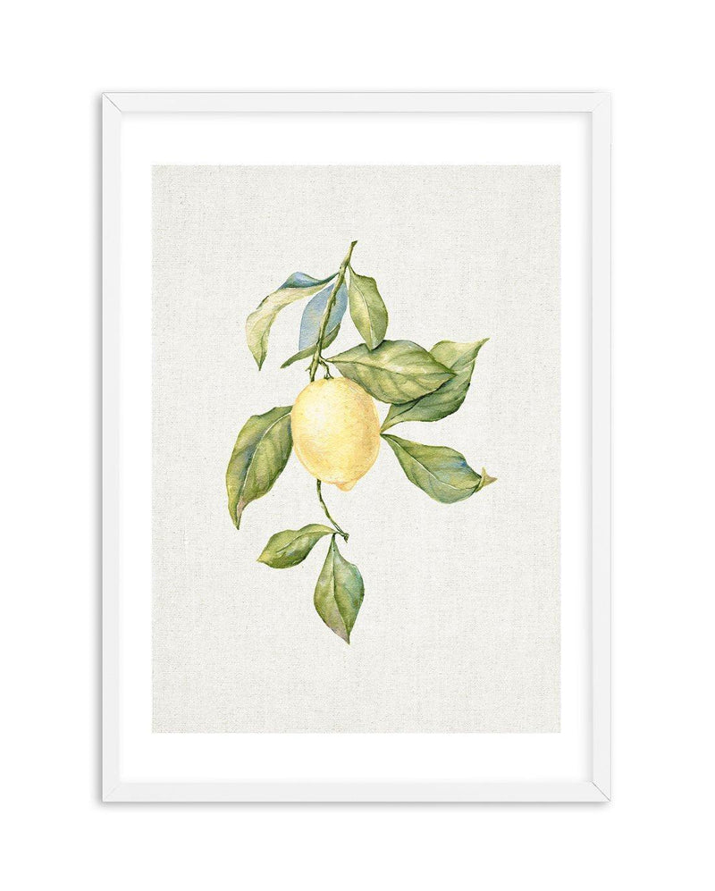 Lemons on Linen I Art Print-PRINT-Olive et Oriel-Olive et Oriel-A5 | 5.8" x 8.3" | 14.8 x 21cm-White-With White Border-Buy-Australian-Art-Prints-Online-with-Olive-et-Oriel-Your-Artwork-Specialists-Austrailia-Decorate-With-Coastal-Photo-Wall-Art-Prints-From-Our-Beach-House-Artwork-Collection-Fine-Poster-and-Framed-Artwork
