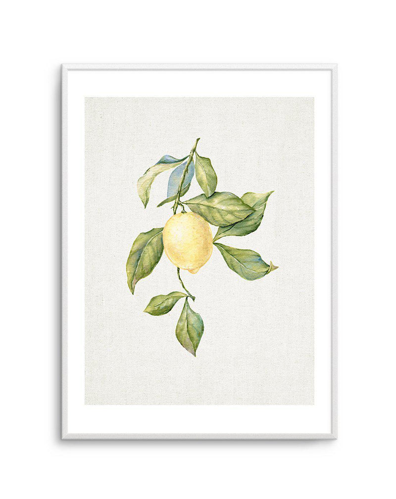 Lemons on Linen I Art Print-PRINT-Olive et Oriel-Olive et Oriel-A5 | 5.8" x 8.3" | 14.8 x 21cm-Unframed Art Print-With White Border-Buy-Australian-Art-Prints-Online-with-Olive-et-Oriel-Your-Artwork-Specialists-Austrailia-Decorate-With-Coastal-Photo-Wall-Art-Prints-From-Our-Beach-House-Artwork-Collection-Fine-Poster-and-Framed-Artwork
