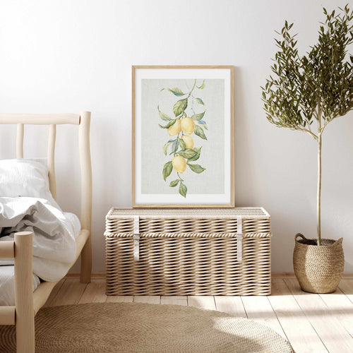 Lemons on Linen II Art Print-PRINT-Olive et Oriel-Olive et Oriel-Buy-Australian-Art-Prints-Online-with-Olive-et-Oriel-Your-Artwork-Specialists-Austrailia-Decorate-With-Coastal-Photo-Wall-Art-Prints-From-Our-Beach-House-Artwork-Collection-Fine-Poster-and-Framed-Artwork