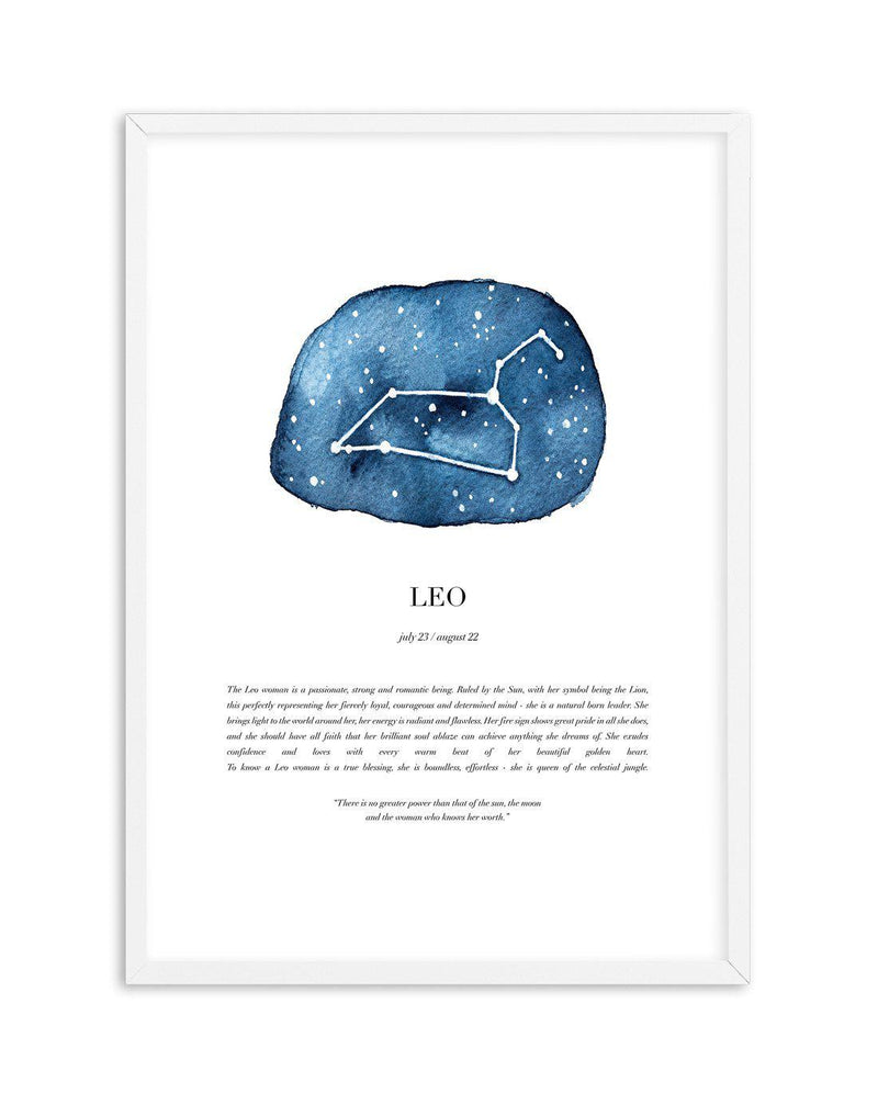 Leo | Watercolour Zodiac Art Print-PRINT-Olive et Oriel-Olive et Oriel-A5 | 5.8" x 8.3" | 14.8 x 21cm-White-With White Border-Buy-Australian-Art-Prints-Online-with-Olive-et-Oriel-Your-Artwork-Specialists-Austrailia-Decorate-With-Coastal-Photo-Wall-Art-Prints-From-Our-Beach-House-Artwork-Collection-Fine-Poster-and-Framed-Artwork