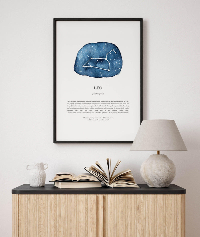 Leo | Watercolour Zodiac Art Print-PRINT-Olive et Oriel-Olive et Oriel-Buy-Australian-Art-Prints-Online-with-Olive-et-Oriel-Your-Artwork-Specialists-Austrailia-Decorate-With-Coastal-Photo-Wall-Art-Prints-From-Our-Beach-House-Artwork-Collection-Fine-Poster-and-Framed-Artwork