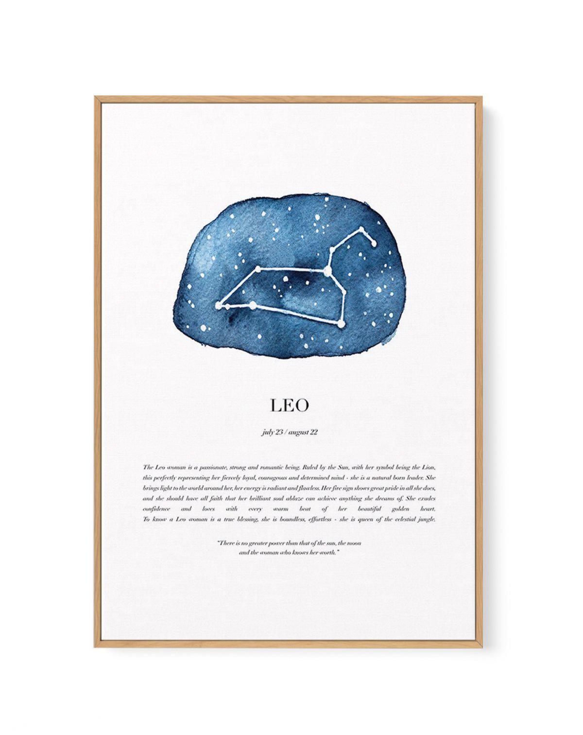 Leo | Watercolour Zodiac | Framed Canvas-CANVAS-You can shop wall art online with Olive et Oriel for everything from abstract art to fun kids wall art. Our beautiful modern art prints and canvas art are available from large canvas prints to wall art paintings and our proudly Australian artwork collection offers only the highest quality framed large wall art and canvas art Australia - You can buy fashion photography prints or Hampton print posters and paintings on canvas from Olive et Oriel and h