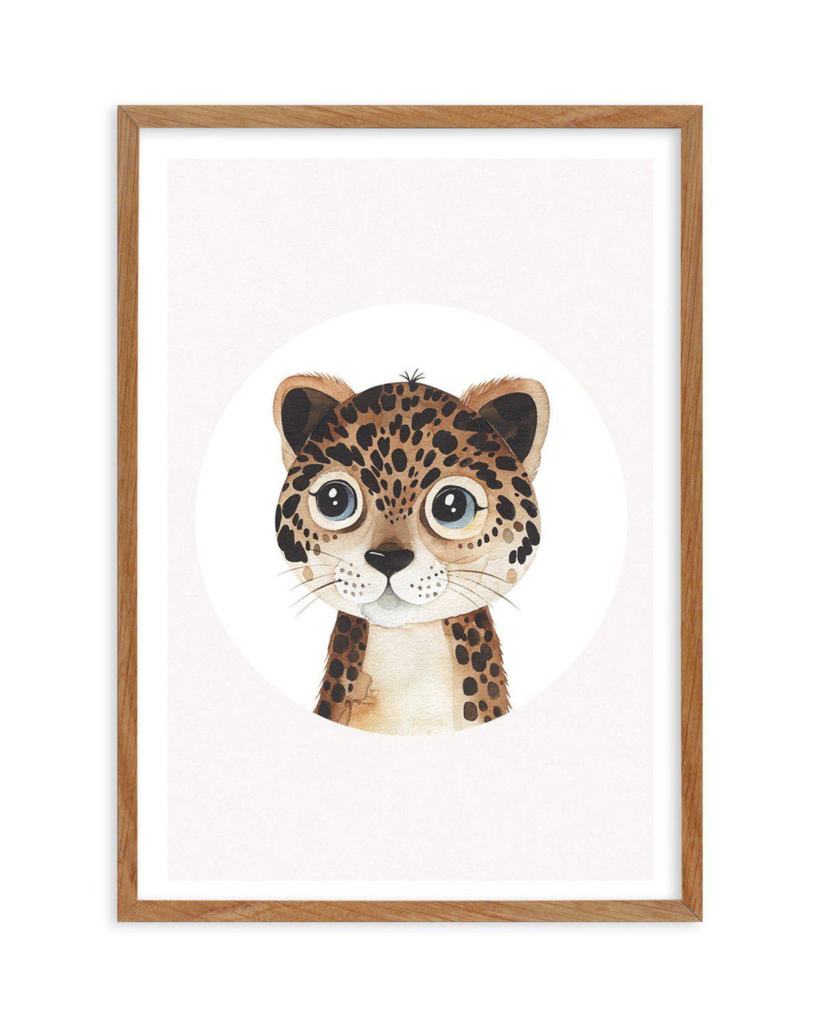 Leopard Art Print-PRINT-Olive et Oriel-Olive et Oriel-50x70 cm | 19.6" x 27.5"-Walnut-With White Border-Buy-Australian-Art-Prints-Online-with-Olive-et-Oriel-Your-Artwork-Specialists-Austrailia-Decorate-With-Coastal-Photo-Wall-Art-Prints-From-Our-Beach-House-Artwork-Collection-Fine-Poster-and-Framed-Artwork