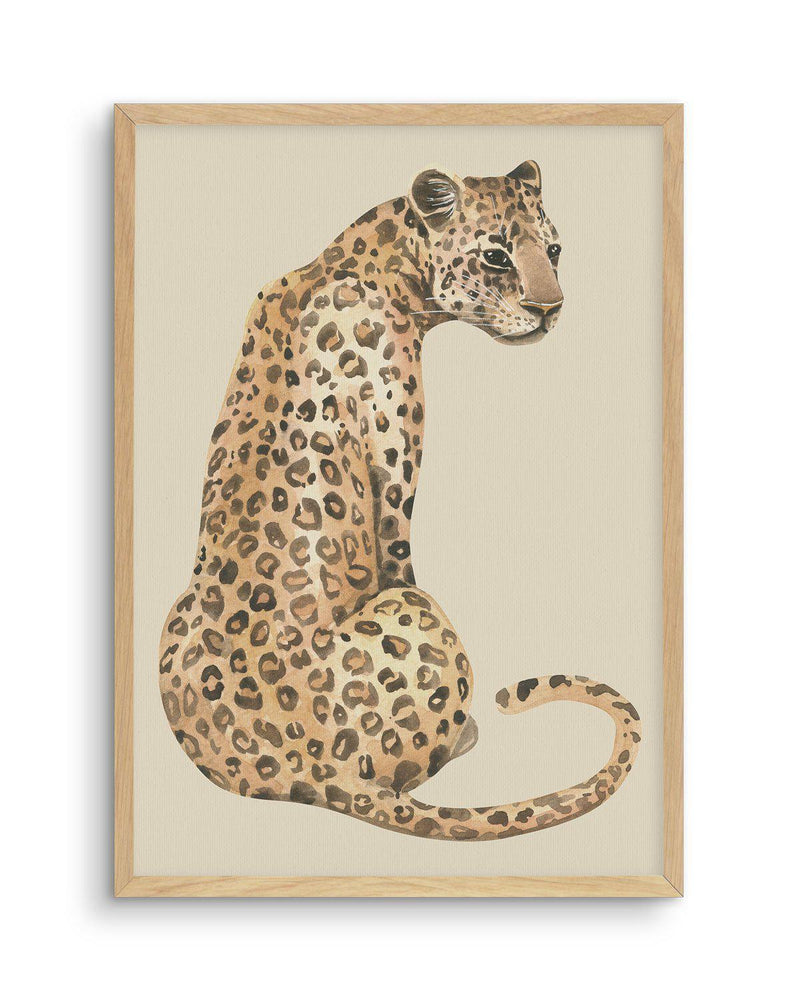 Leopard in Watercolor I Art Print-PRINT-Olive et Oriel-Olive et Oriel-A5 | 5.8" x 8.3" | 14.8 x 21cm-Oak-With White Border-Buy-Australian-Art-Prints-Online-with-Olive-et-Oriel-Your-Artwork-Specialists-Austrailia-Decorate-With-Coastal-Photo-Wall-Art-Prints-From-Our-Beach-House-Artwork-Collection-Fine-Poster-and-Framed-Artwork