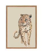 Leopard in Watercolor II Art Print-PRINT-Olive et Oriel-Olive et Oriel-50x70 cm | 19.6" x 27.5"-Walnut-With White Border-Buy-Australian-Art-Prints-Online-with-Olive-et-Oriel-Your-Artwork-Specialists-Austrailia-Decorate-With-Coastal-Photo-Wall-Art-Prints-From-Our-Beach-House-Artwork-Collection-Fine-Poster-and-Framed-Artwork