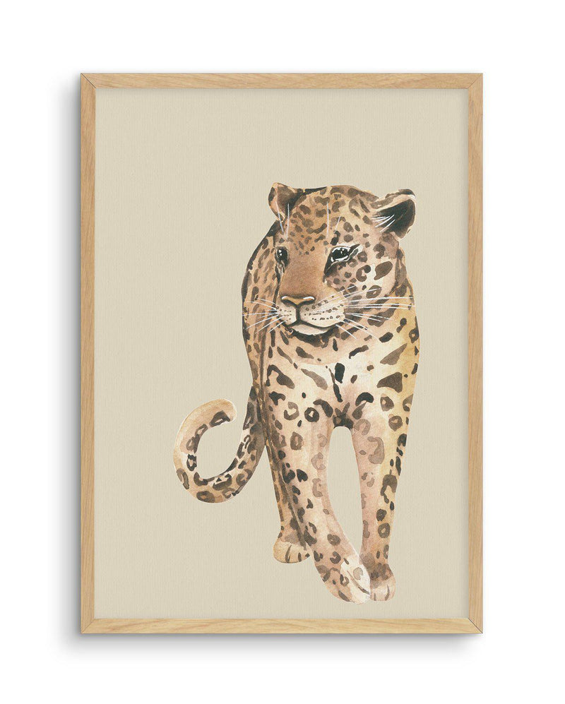 Leopard in Watercolor II Art Print-PRINT-Olive et Oriel-Olive et Oriel-A5 | 5.8" x 8.3" | 14.8 x 21cm-Oak-With White Border-Buy-Australian-Art-Prints-Online-with-Olive-et-Oriel-Your-Artwork-Specialists-Austrailia-Decorate-With-Coastal-Photo-Wall-Art-Prints-From-Our-Beach-House-Artwork-Collection-Fine-Poster-and-Framed-Artwork
