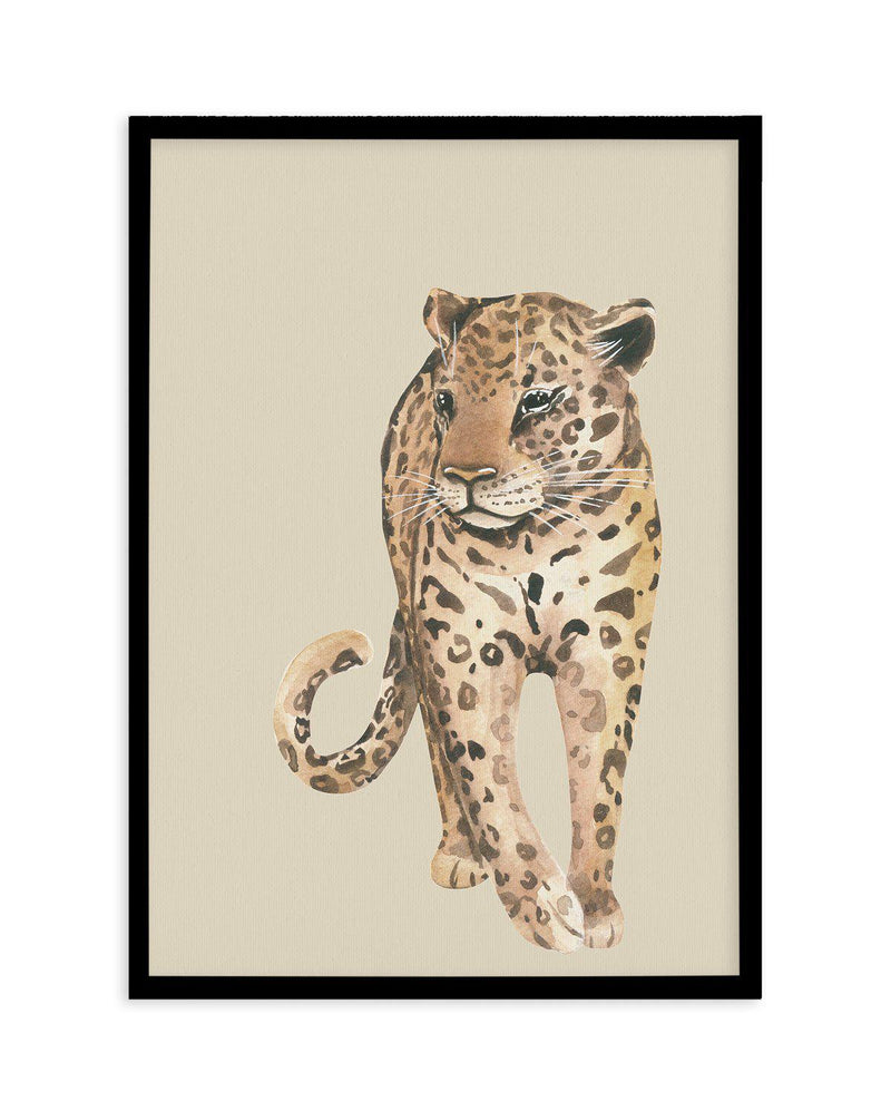 Leopard in Watercolor II Art Print-PRINT-Olive et Oriel-Olive et Oriel-A5 | 5.8" x 8.3" | 14.8 x 21cm-Black-With White Border-Buy-Australian-Art-Prints-Online-with-Olive-et-Oriel-Your-Artwork-Specialists-Austrailia-Decorate-With-Coastal-Photo-Wall-Art-Prints-From-Our-Beach-House-Artwork-Collection-Fine-Poster-and-Framed-Artwork