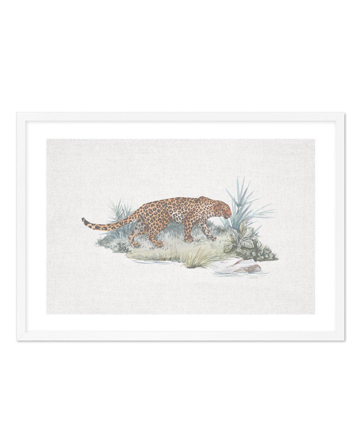 Leopard on Linen Art Print-PRINT-Olive et Oriel-Olive et Oriel-A5 | 5.8" x 8.3" | 14.8 x 21cm-White-With White Border-Buy-Australian-Art-Prints-Online-with-Olive-et-Oriel-Your-Artwork-Specialists-Austrailia-Decorate-With-Coastal-Photo-Wall-Art-Prints-From-Our-Beach-House-Artwork-Collection-Fine-Poster-and-Framed-Artwork