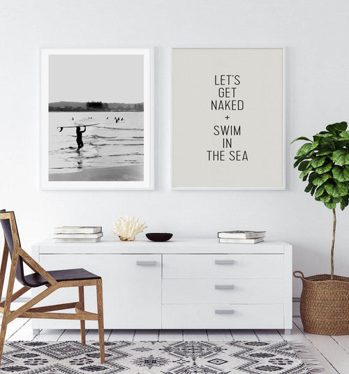 Let's Get Naked + Swim In The Sea Art Print-PRINT-Olive et Oriel-Olive et Oriel-Buy-Australian-Art-Prints-Online-with-Olive-et-Oriel-Your-Artwork-Specialists-Austrailia-Decorate-With-Coastal-Photo-Wall-Art-Prints-From-Our-Beach-House-Artwork-Collection-Fine-Poster-and-Framed-Artwork