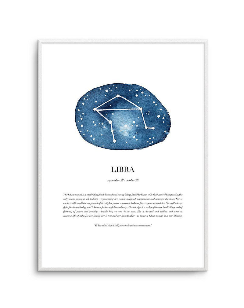 Libra | Watercolour Zodiac Art Print-PRINT-Olive et Oriel-Olive et Oriel-A5 | 5.8" x 8.3" | 14.8 x 21cm-Unframed Art Print-With White Border-Buy-Australian-Art-Prints-Online-with-Olive-et-Oriel-Your-Artwork-Specialists-Austrailia-Decorate-With-Coastal-Photo-Wall-Art-Prints-From-Our-Beach-House-Artwork-Collection-Fine-Poster-and-Framed-Artwork