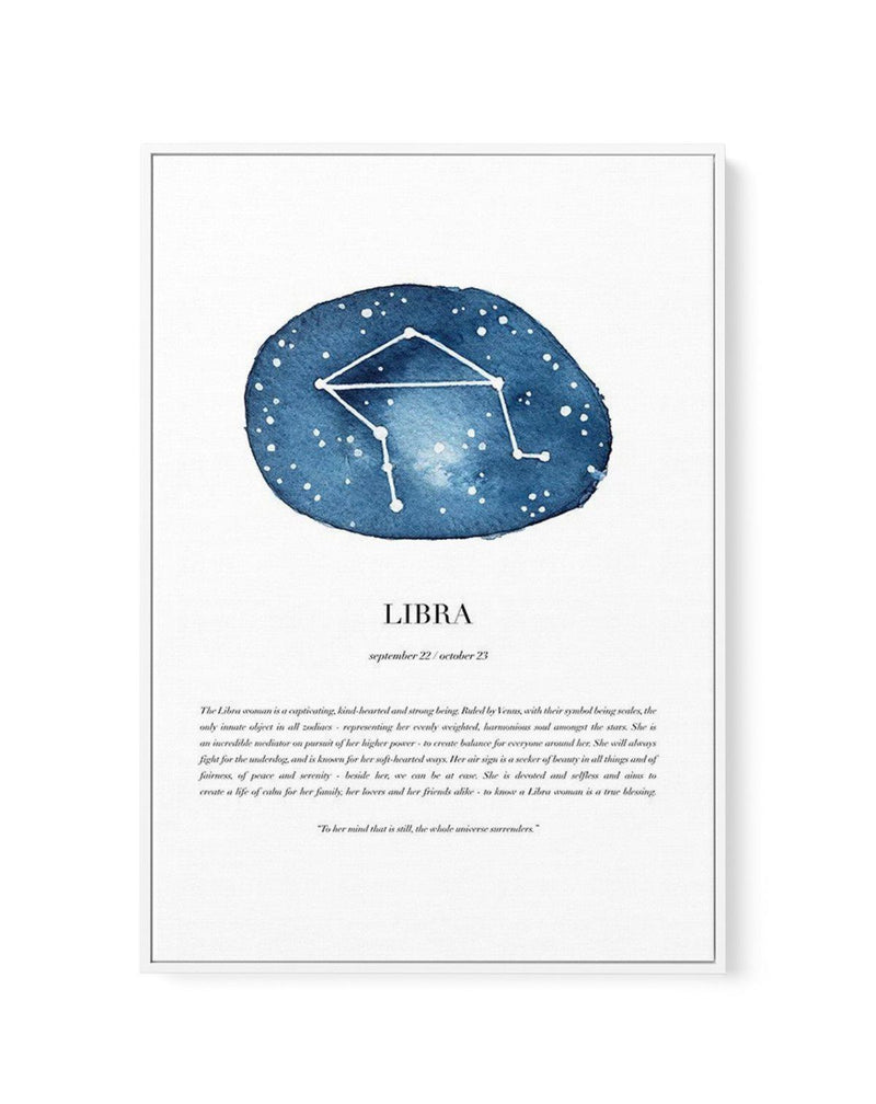 Libra | Watercolour Zodiac | Framed Canvas-CANVAS-You can shop wall art online with Olive et Oriel for everything from abstract art to fun kids wall art. Our beautiful modern art prints and canvas art are available from large canvas prints to wall art paintings and our proudly Australian artwork collection offers only the highest quality framed large wall art and canvas art Australia - You can buy fashion photography prints or Hampton print posters and paintings on canvas from Olive et Oriel and