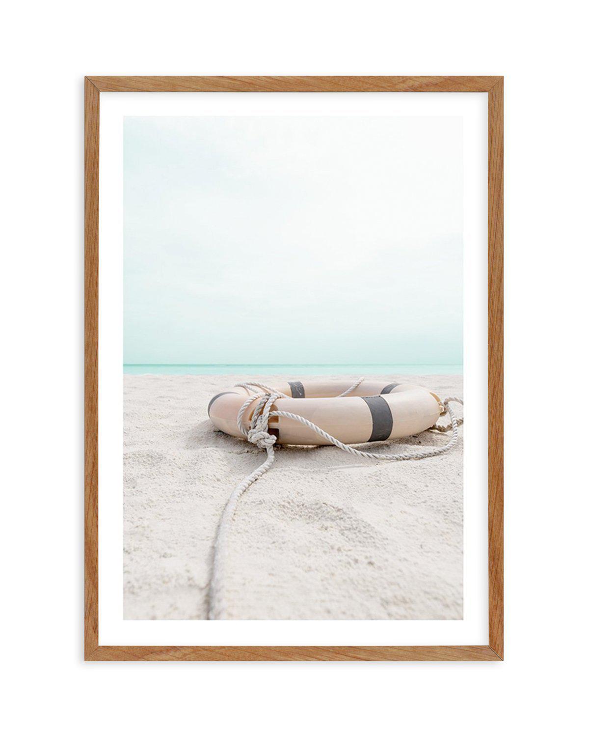 Lifebuoy on the Beach Art Print-PRINT-Olive et Oriel-Olive et Oriel-Buy-Australian-Art-Prints-Online-with-Olive-et-Oriel-Your-Artwork-Specialists-Austrailia-Decorate-With-Coastal-Photo-Wall-Art-Prints-From-Our-Beach-House-Artwork-Collection-Fine-Poster-and-Framed-Artwork