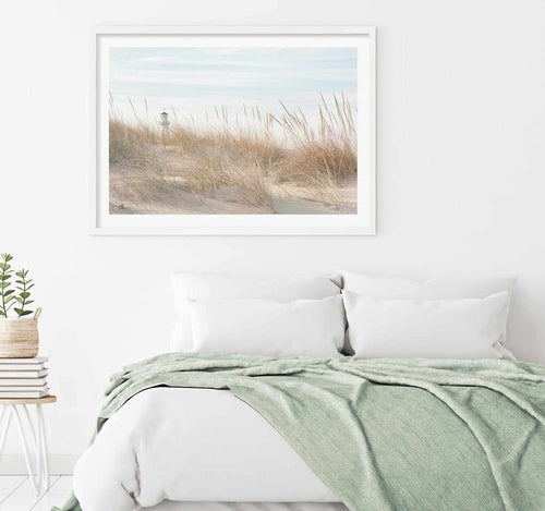 Lighthouse in the Dunes Art Print-PRINT-Olive et Oriel-Olive et Oriel-Buy-Australian-Art-Prints-Online-with-Olive-et-Oriel-Your-Artwork-Specialists-Austrailia-Decorate-With-Coastal-Photo-Wall-Art-Prints-From-Our-Beach-House-Artwork-Collection-Fine-Poster-and-Framed-Artwork