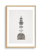 Lighthouse on Linen I Art Print-PRINT-Olive et Oriel-Olive et Oriel-A5 | 5.8" x 8.3" | 14.8 x 21cm-Oak-With White Border-Buy-Australian-Art-Prints-Online-with-Olive-et-Oriel-Your-Artwork-Specialists-Austrailia-Decorate-With-Coastal-Photo-Wall-Art-Prints-From-Our-Beach-House-Artwork-Collection-Fine-Poster-and-Framed-Artwork