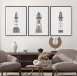 Lighthouse on Linen I | Framed Canvas-CANVAS-You can shop wall art online with Olive et Oriel for everything from abstract art to fun kids wall art. Our beautiful modern art prints and canvas art are available from large canvas prints to wall art paintings and our proudly Australian artwork collection offers only the highest quality framed large wall art and canvas art Australia - You can buy fashion photography prints or Hampton print posters and paintings on canvas from Olive et Oriel and have