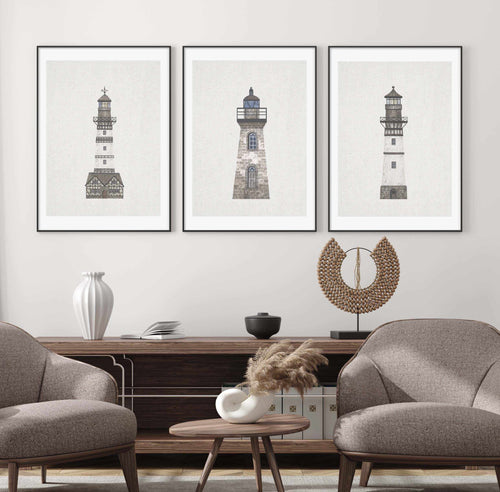 Lighthouse on Linen II Art Print-PRINT-Olive et Oriel-Olive et Oriel-Buy-Australian-Art-Prints-Online-with-Olive-et-Oriel-Your-Artwork-Specialists-Austrailia-Decorate-With-Coastal-Photo-Wall-Art-Prints-From-Our-Beach-House-Artwork-Collection-Fine-Poster-and-Framed-Artwork