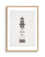 Lighthouse on Linen II Art Print-PRINT-Olive et Oriel-Olive et Oriel-A5 | 5.8" x 8.3" | 14.8 x 21cm-Oak-With White Border-Buy-Australian-Art-Prints-Online-with-Olive-et-Oriel-Your-Artwork-Specialists-Austrailia-Decorate-With-Coastal-Photo-Wall-Art-Prints-From-Our-Beach-House-Artwork-Collection-Fine-Poster-and-Framed-Artwork