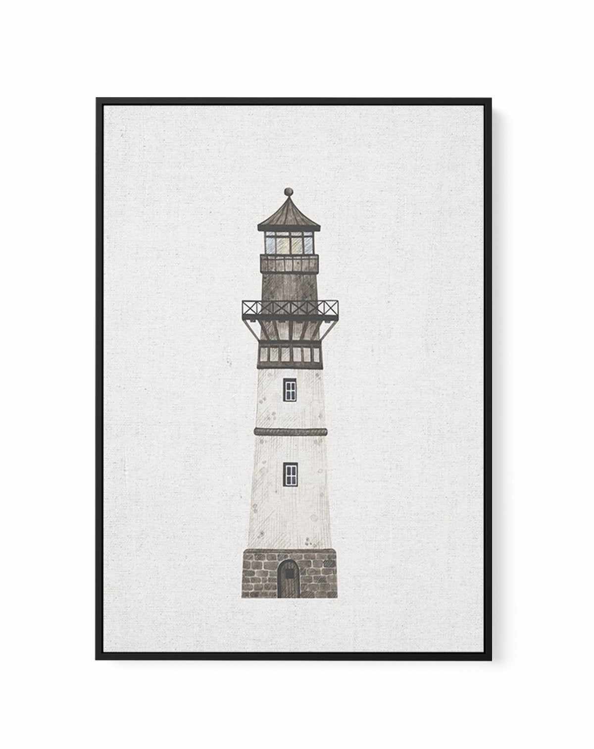 Lighthouse on Linen II | Framed Canvas-CANVAS-You can shop wall art online with Olive et Oriel for everything from abstract art to fun kids wall art. Our beautiful modern art prints and canvas art are available from large canvas prints to wall art paintings and our proudly Australian artwork collection offers only the highest quality framed large wall art and canvas art Australia - You can buy fashion photography prints or Hampton print posters and paintings on canvas from Olive et Oriel and hav