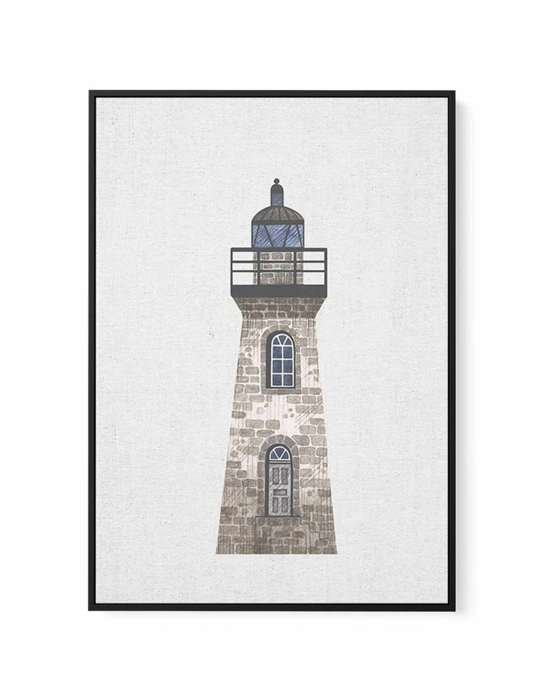 Lighthouse on Linen III | Framed Canvas-CANVAS-You can shop wall art online with Olive et Oriel for everything from abstract art to fun kids wall art. Our beautiful modern art prints and canvas art are available from large canvas prints to wall art paintings and our proudly Australian artwork collection offers only the highest quality framed large wall art and canvas art Australia - You can buy fashion photography prints or Hampton print posters and paintings on canvas from Olive et Oriel and ha