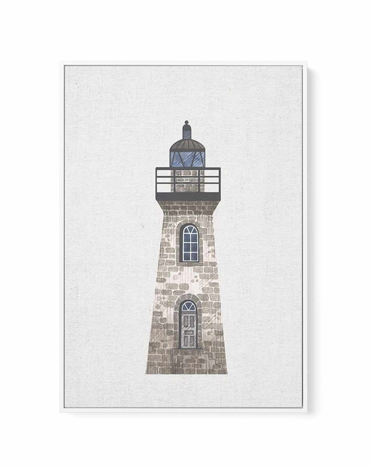 Lighthouse on Linen III | Framed Canvas-CANVAS-You can shop wall art online with Olive et Oriel for everything from abstract art to fun kids wall art. Our beautiful modern art prints and canvas art are available from large canvas prints to wall art paintings and our proudly Australian artwork collection offers only the highest quality framed large wall art and canvas art Australia - You can buy fashion photography prints or Hampton print posters and paintings on canvas from Olive et Oriel and ha