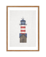 Lighthouse on Linen IV Art Print-PRINT-Olive et Oriel-Olive et Oriel-50x70 cm | 19.6" x 27.5"-Walnut-With White Border-Buy-Australian-Art-Prints-Online-with-Olive-et-Oriel-Your-Artwork-Specialists-Austrailia-Decorate-With-Coastal-Photo-Wall-Art-Prints-From-Our-Beach-House-Artwork-Collection-Fine-Poster-and-Framed-Artwork