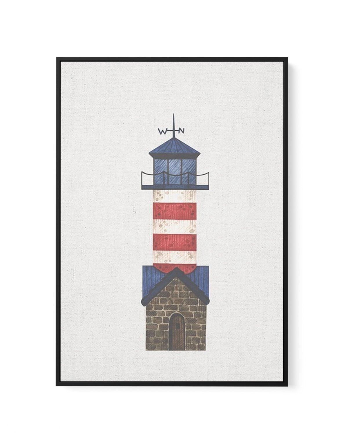 Lighthouse on Linen IV | Framed Canvas-CANVAS-You can shop wall art online with Olive et Oriel for everything from abstract art to fun kids wall art. Our beautiful modern art prints and canvas art are available from large canvas prints to wall art paintings and our proudly Australian artwork collection offers only the highest quality framed large wall art and canvas art Australia - You can buy fashion photography prints or Hampton print posters and paintings on canvas from Olive et Oriel and hav