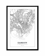 Line Art Map Of Cardiff Art Print-PRINT-Olive et Oriel-Olive et Oriel-A5 | 5.8" x 8.3" | 14.8 x 21cm-Black-With White Border-Buy-Australian-Art-Prints-Online-with-Olive-et-Oriel-Your-Artwork-Specialists-Austrailia-Decorate-With-Coastal-Photo-Wall-Art-Prints-From-Our-Beach-House-Artwork-Collection-Fine-Poster-and-Framed-Artwork
