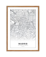Line Art Map Of Madrid Art Print-PRINT-Olive et Oriel-Olive et Oriel-50x70 cm | 19.6" x 27.5"-Walnut-With White Border-Buy-Australian-Art-Prints-Online-with-Olive-et-Oriel-Your-Artwork-Specialists-Austrailia-Decorate-With-Coastal-Photo-Wall-Art-Prints-From-Our-Beach-House-Artwork-Collection-Fine-Poster-and-Framed-Artwork