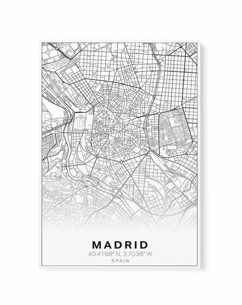 Line Art Map Of Madrid | Framed Canvas-CANVAS-You can shop wall art online with Olive et Oriel for everything from abstract art to fun kids wall art. Our beautiful modern art prints and canvas art are available from large canvas prints to wall art paintings and our proudly Australian artwork collection offers only the highest quality framed large wall art and canvas art Australia - You can buy fashion photography prints or Hampton print posters and paintings on canvas from Olive et Oriel and hav