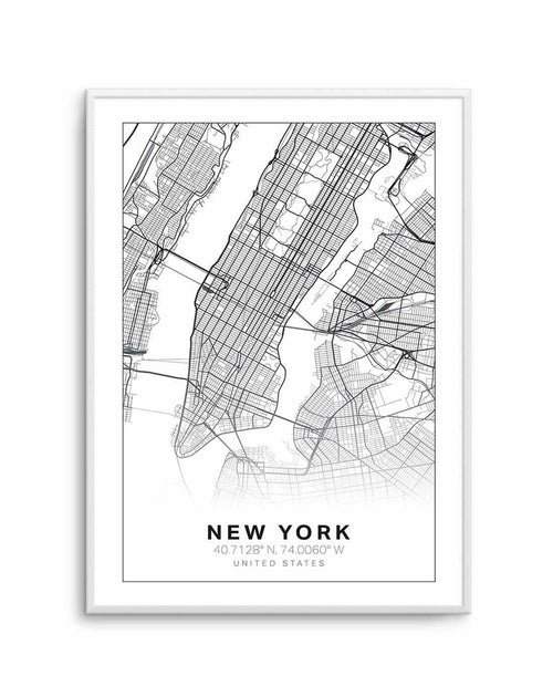 Line Art Map Of New York Art Print-PRINT-Olive et Oriel-Olive et Oriel-A5 | 5.8" x 8.3" | 14.8 x 21cm-Unframed Art Print-With White Border-Buy-Australian-Art-Prints-Online-with-Olive-et-Oriel-Your-Artwork-Specialists-Austrailia-Decorate-With-Coastal-Photo-Wall-Art-Prints-From-Our-Beach-House-Artwork-Collection-Fine-Poster-and-Framed-Artwork