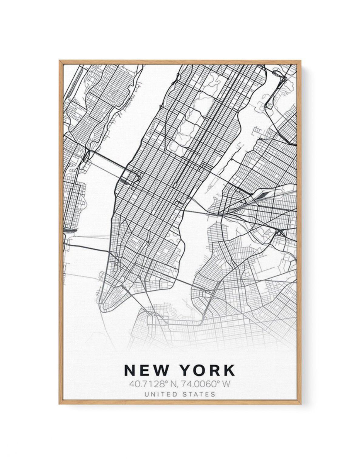 Line Art Map Of New York | Framed Canvas-CANVAS-You can shop wall art online with Olive et Oriel for everything from abstract art to fun kids wall art. Our beautiful modern art prints and canvas art are available from large canvas prints to wall art paintings and our proudly Australian artwork collection offers only the highest quality framed large wall art and canvas art Australia - You can buy fashion photography prints or Hampton print posters and paintings on canvas from Olive et Oriel and h